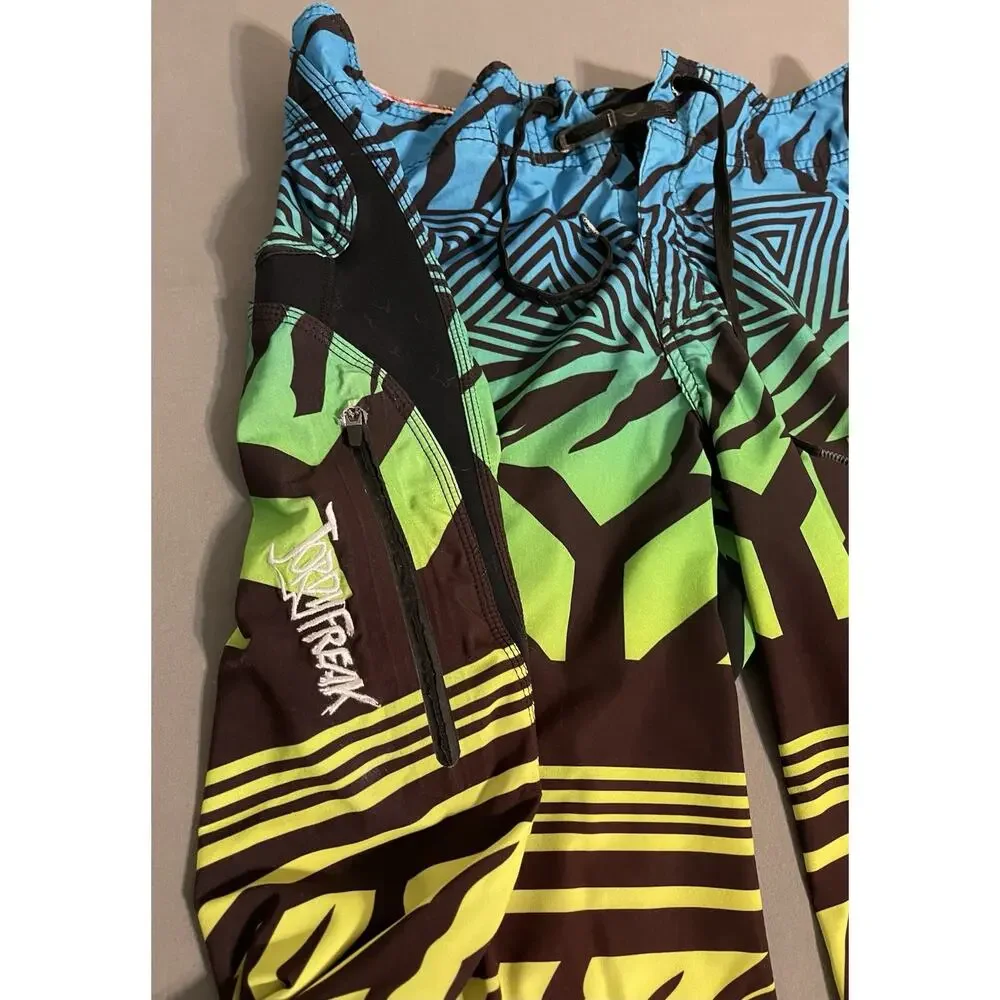 O’Neill Hyperfreak Jordi Smith Boardshorts Swim Trunks Blue Green Size 30